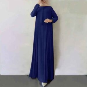 عباية نسائية بأكمام طويلة بلون موحد