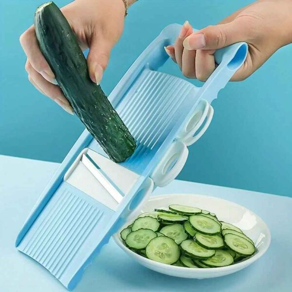 قطاعة خضروات وفواكه متعددة الوظائف 5 في 1 – أداة مطبخ يدوية مبتكرة - Image 2
