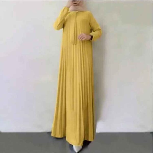 عباية نسائية بأكمام طويلة بلون موحد - Image 4